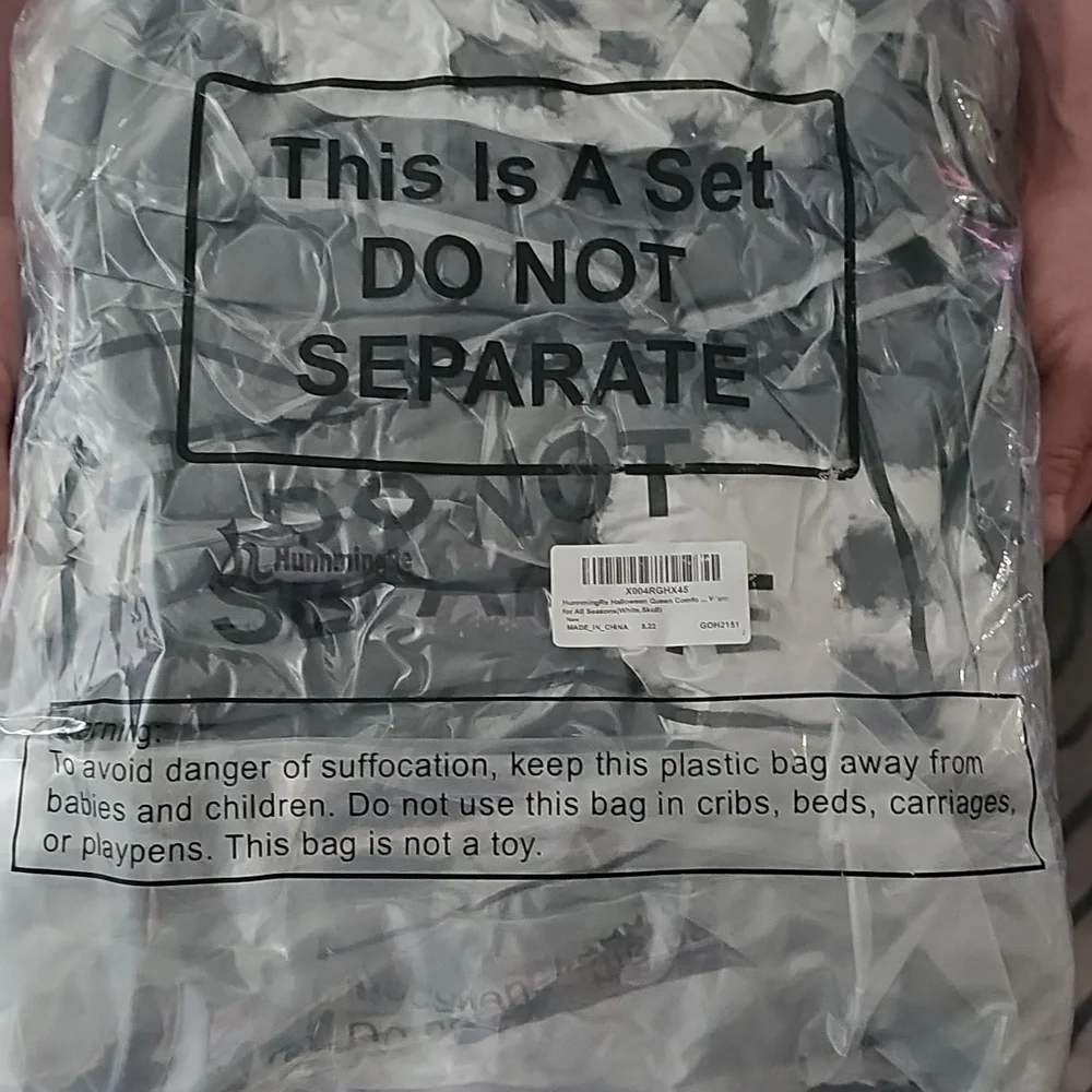Nwt Skull Comforter 2 Pillow Cases Queen Size - Picture 5 of 5